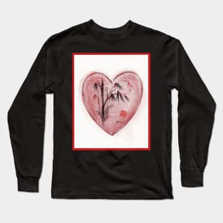 Sacred Love - Colored Pencil Heart Drawing Long Sleeve T-Shirt